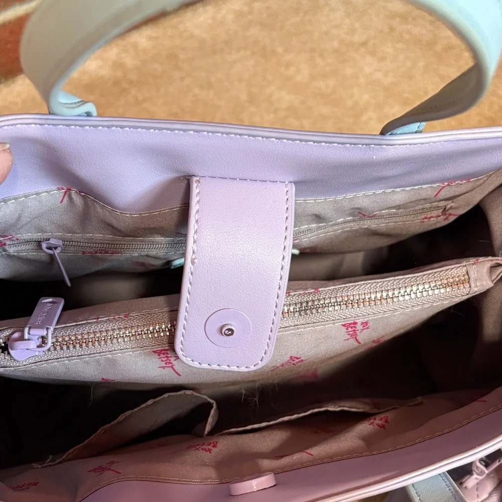 Pink & Blue Quilted Tote Handbag
